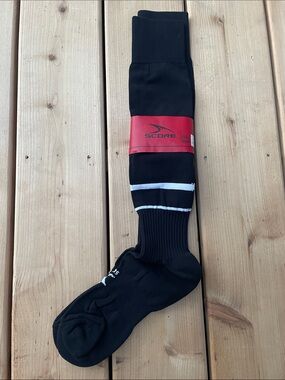 SCORE Black Athletic Crew Socks with White Stripe - Men